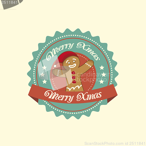 Image of Gingerbread Man christmas label