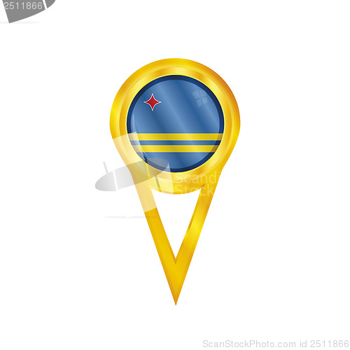 Image of Aruba pin flag