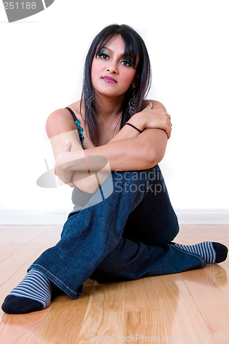 Image of Beautiful Indian woman at home