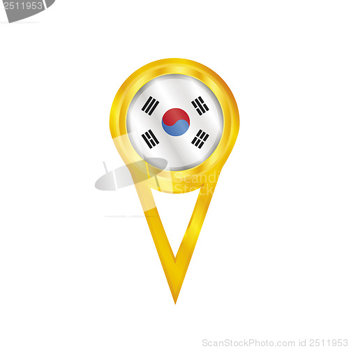 Image of South Korea pin flag