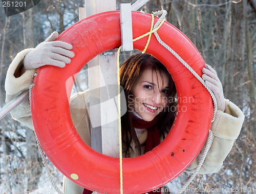 Image of Playing with a life preserver