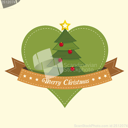 Image of Pine tree christmas label