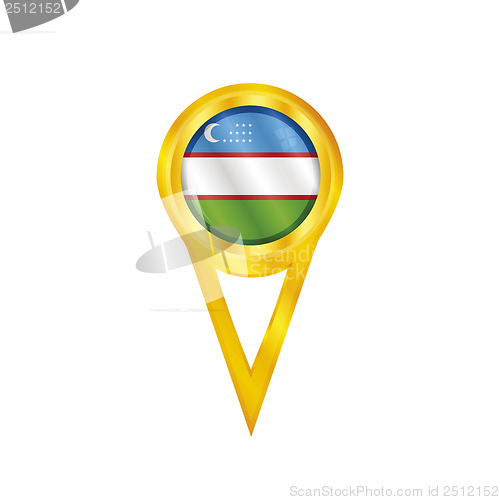 Image of Uzbekistan pin flag