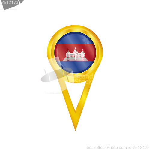 Image of Cambodia pin flag