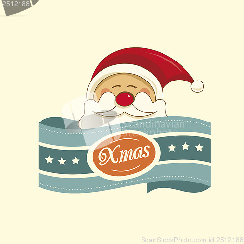 Image of Santa christmas label