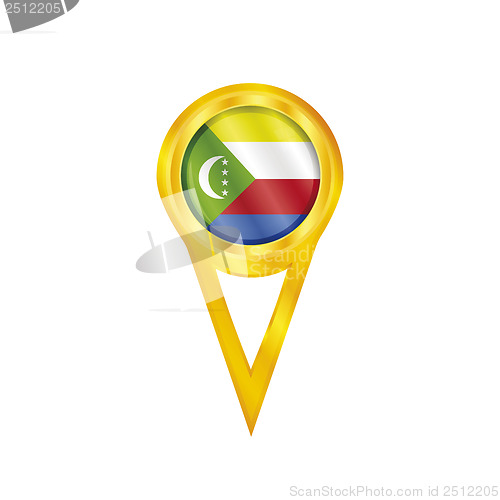 Image of Comoros pin flag