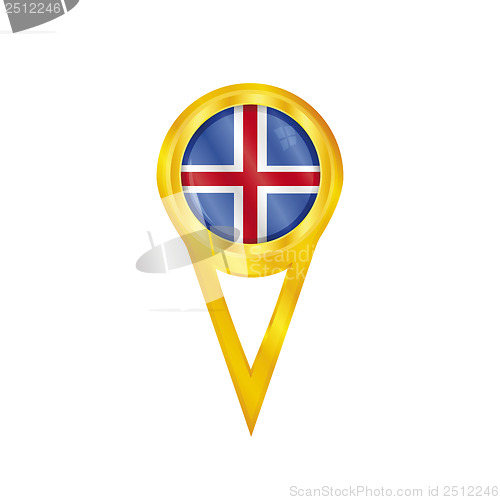 Image of Iceland pin flag