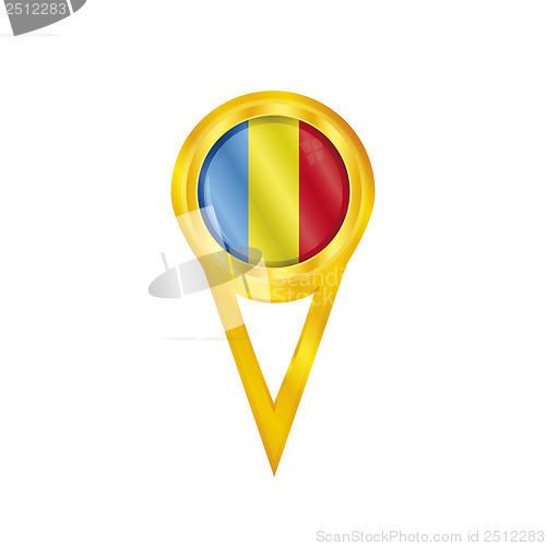 Image of Romania pin flag