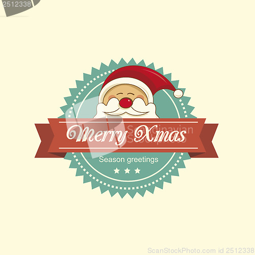 Image of Santa christmas label