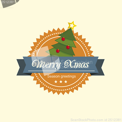 Image of Pine tree christmas label