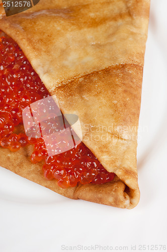 Image of Pancake with red caviar