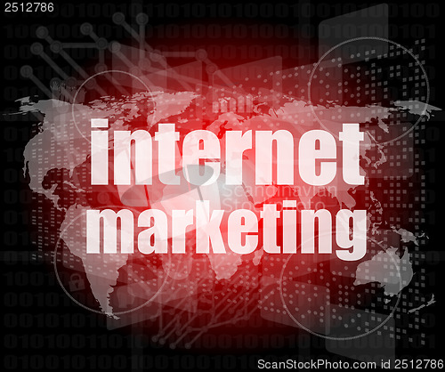 Image of internet marketing - digital touch screen interface