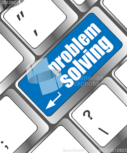 Image of problem solving button on computer keyboard key