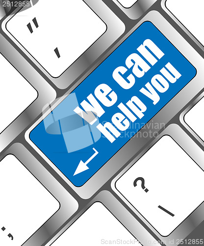 Image of we can help you written on computer button