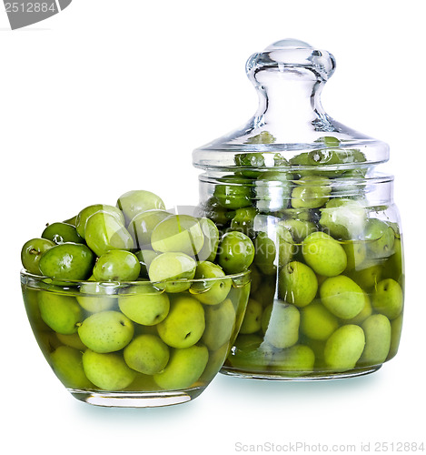 Image of Olives in a glass , Preserved vegetables composition