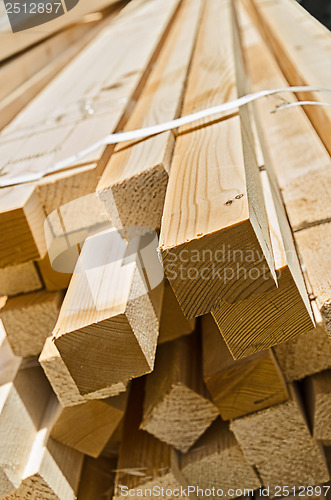 Image of Stack of wooden rectangular blocks