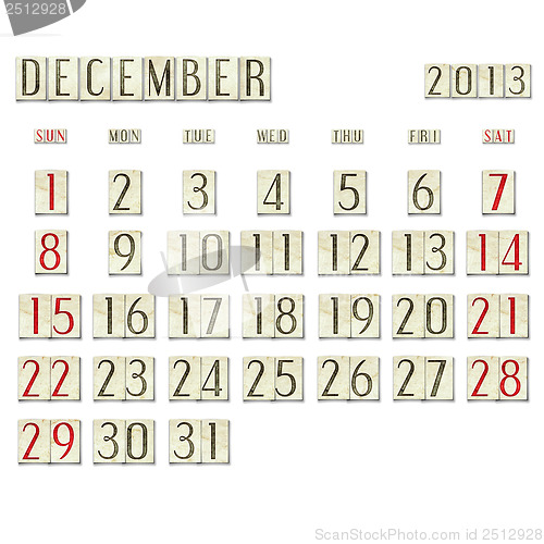 Image of December 2013 - Calendar