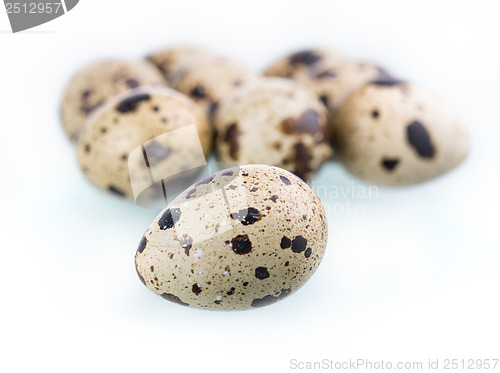 Image of Quail eggs isolated on white