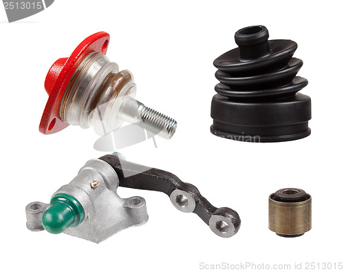 Image of New auto parts for cars. Collage