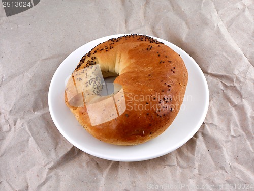 Image of sweet poppy cake on white plate
