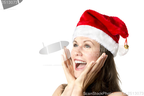 Image of Laughing Santa Claus Woman