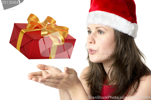 Image of Santa Claus Woman with gift