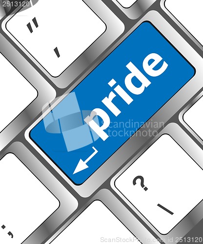 Image of Computer keyboard key with pride word