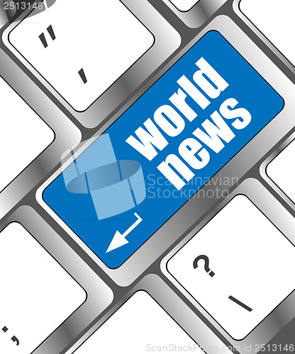 Image of words world news on computer keyboard key