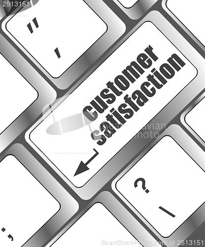Image of customer satisfaction key word on computer keyboard