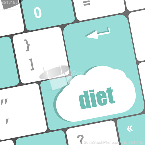 Image of Health diet button on computer pc keyboard