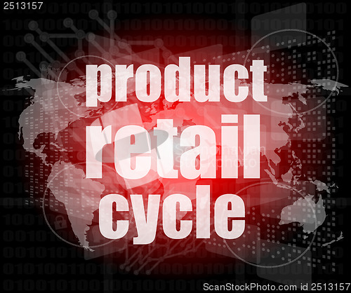 Image of product retail cycle - digital touch screen interface