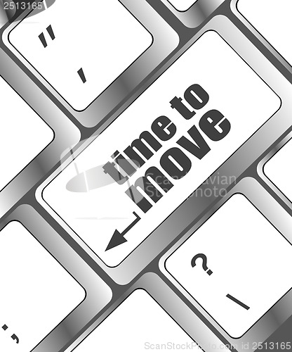 Image of words Time to move on keyboard key