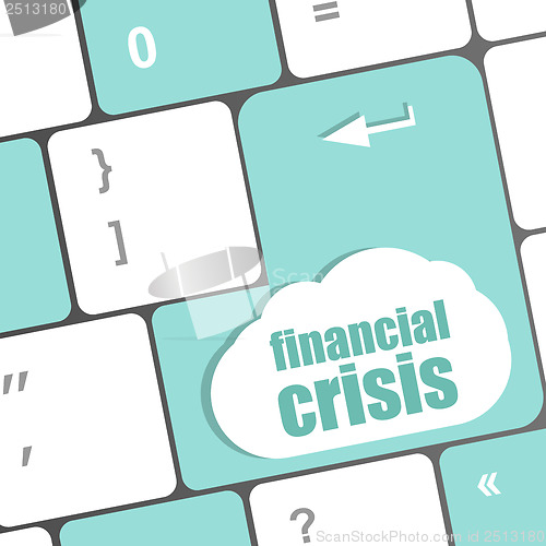 Image of financial crisis key showing business insurance concept