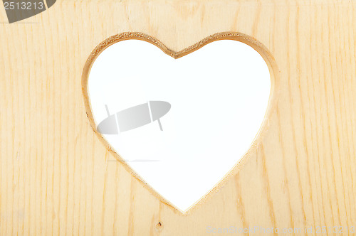 Image of Wooden Heart Frame with Clipping Path