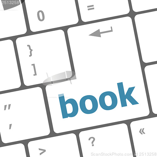Image of book word on keyboard key, notebook computer button