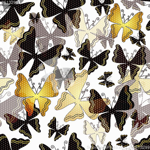 Image of Seamless pattern with butterflies