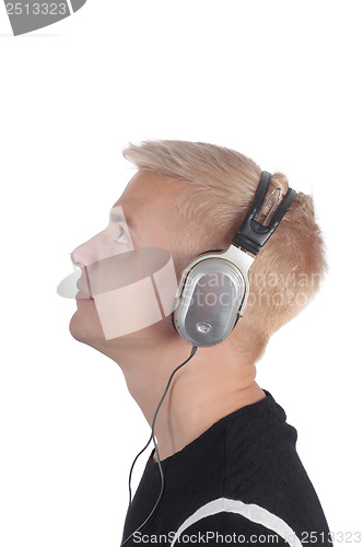 Image of Man in headphones, photo in profile