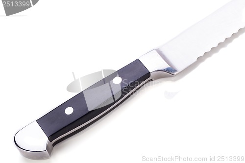 Image of kitchen knife for bread object isolated on white