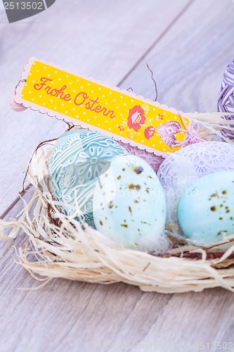 Image of festive traditional easter egg decoration 