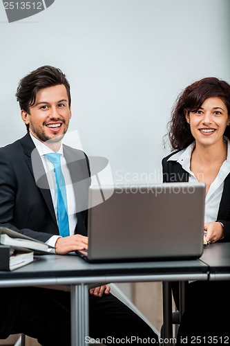 Image of business people working in office teamwork 