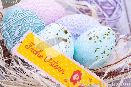 Image of festive traditional easter egg decoration 