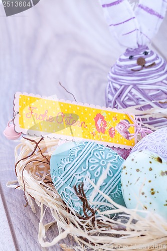 Image of festive traditional easter egg decoration 