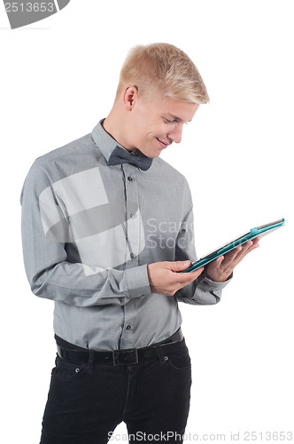 Image of Man with tablet on his hands