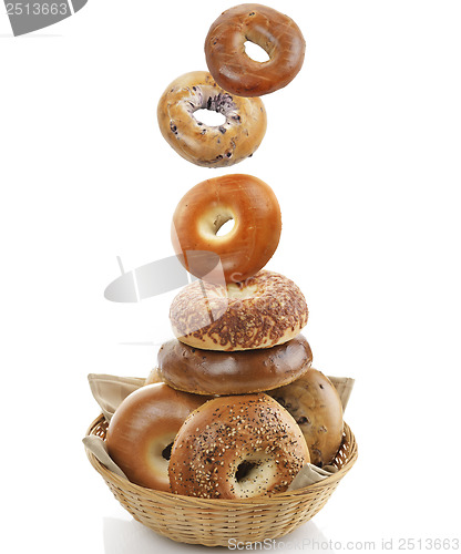 Image of Bagels  On White Background