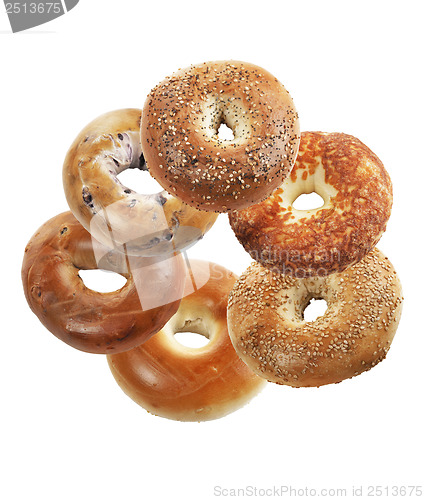 Image of Bagels  On White Background