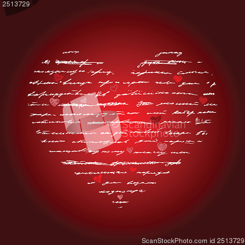 Image of Heart illustration. Love. Vector background.