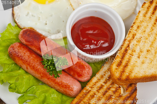 Image of Fried eggs with sausages
