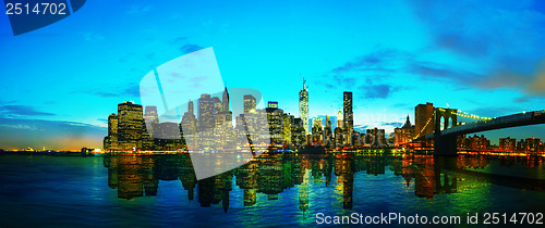 Image of New York City cityscape at sunset