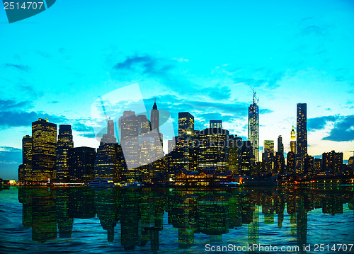 Image of New York City cityscape at sunset