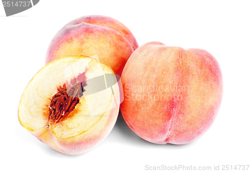 Image of whole  and  sliced  pich  isolation  on  white